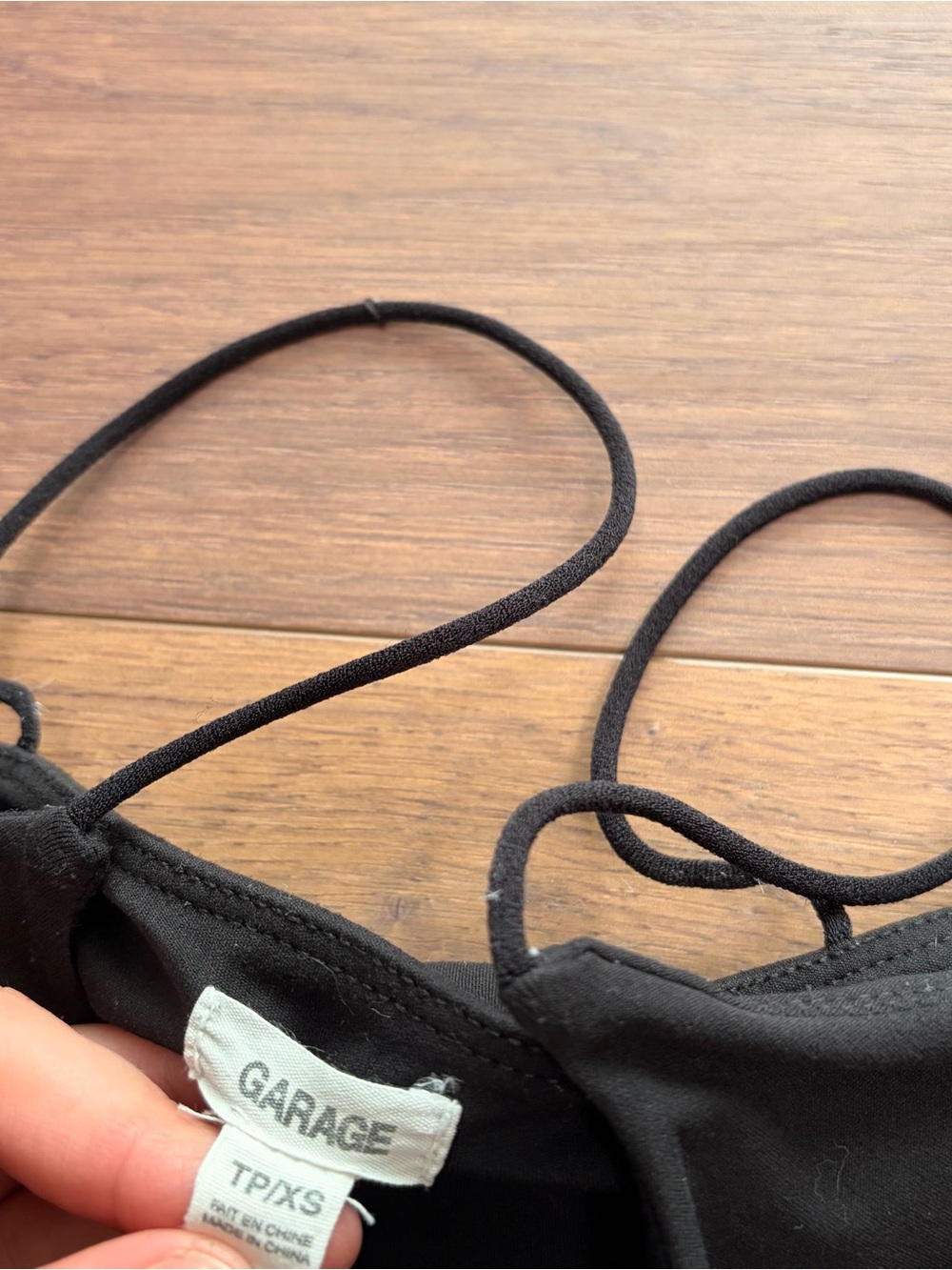 Garage Black Spaghetti Strap Crop Top - Picture 3 of 3